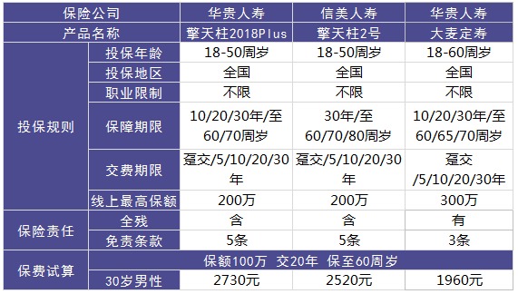 擎天柱定期壽險測評